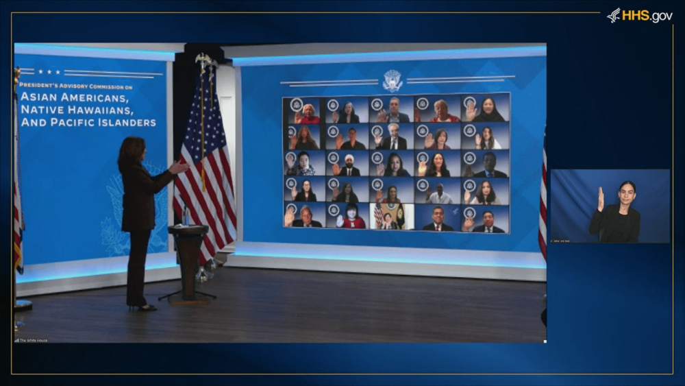 Vice President Kamala Harris greets Commission on Asian Americans, Native Hawaiians, and Pacific Islanders