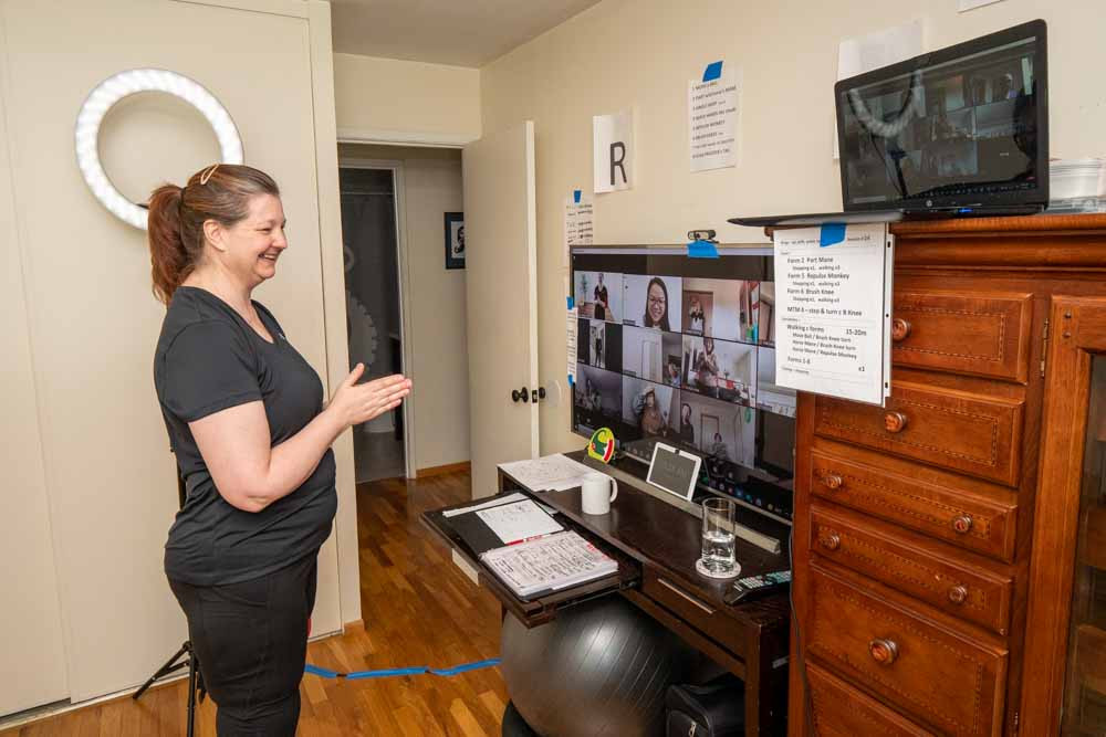 ICHS Tai JI Quan instructor teaches virtual class