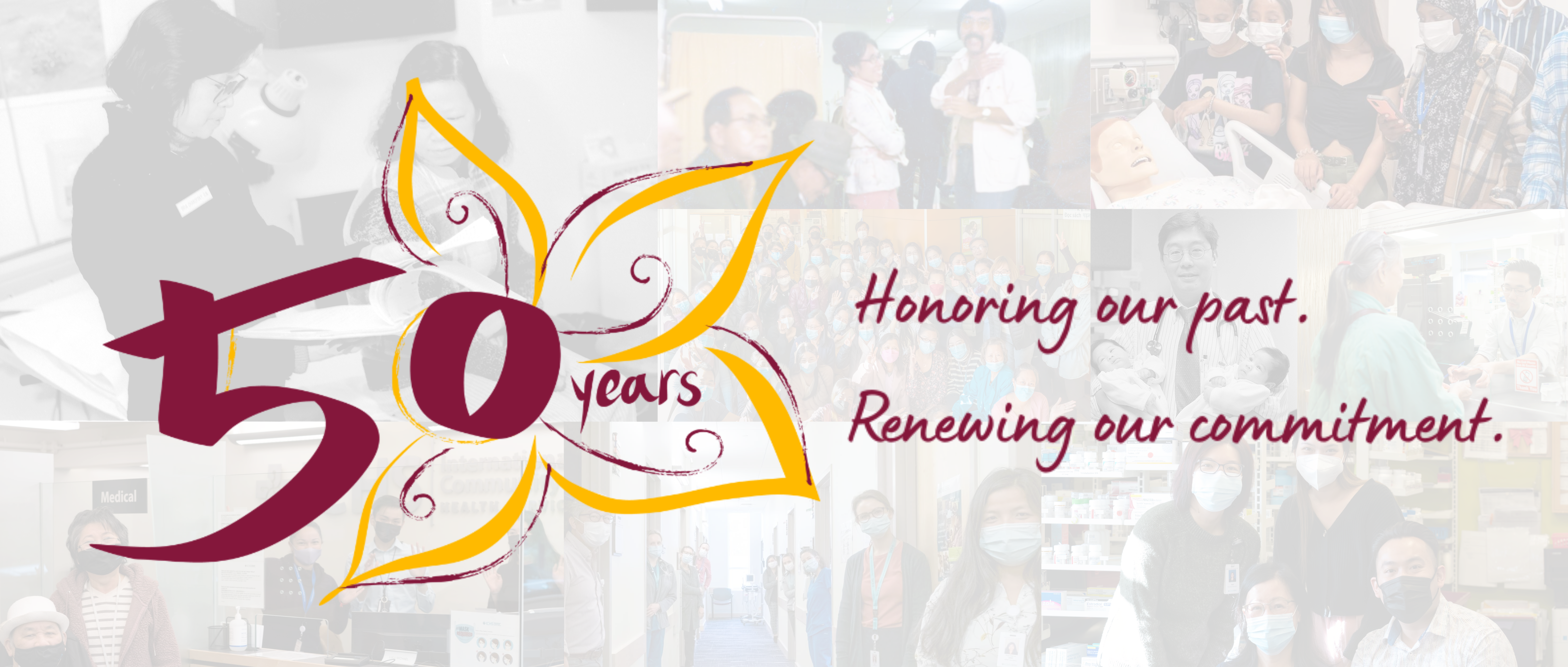 ICHS 50th Anniversary Logo: Honoring our past. Renewing our commitment.
