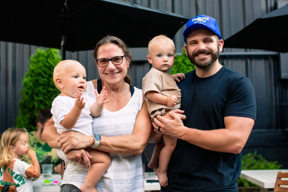 Smiling intergenerational family