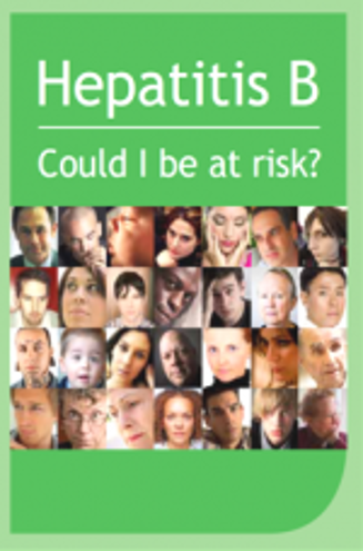 Graphic with many human faces and the text 'Hepatitis B could I be at risk'